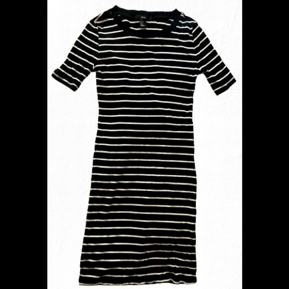 Strip Bodycon Midi Dress
